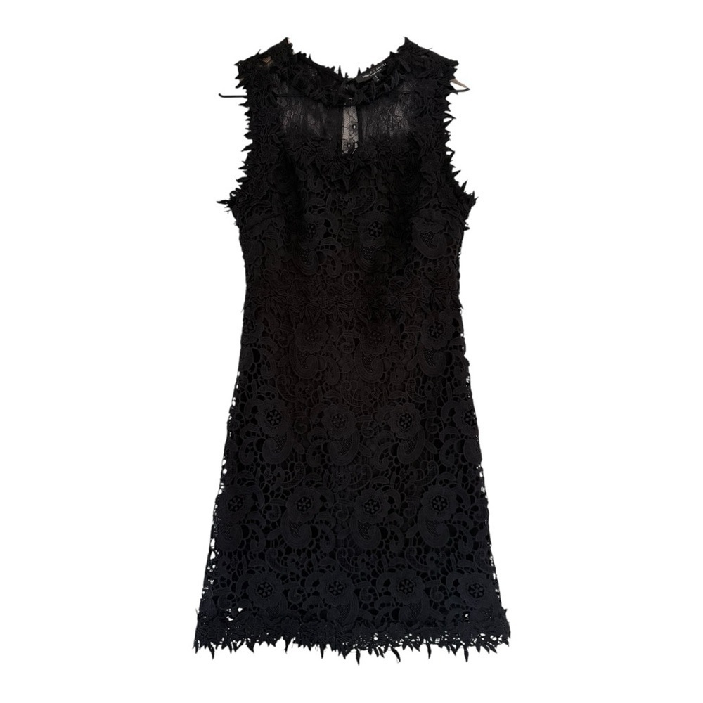 Romeo & Juliet Couture Black Floral Lace Mini Dress size Small Evening Cocktail
